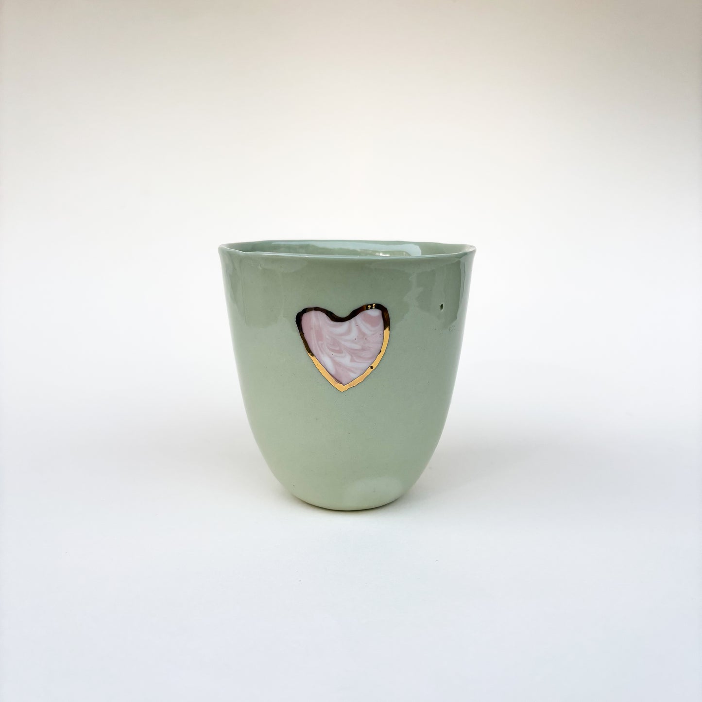 Tasses Coeur en porcelaine dorées a l’or fin 3 modèles uniques - Taille M (250ml)