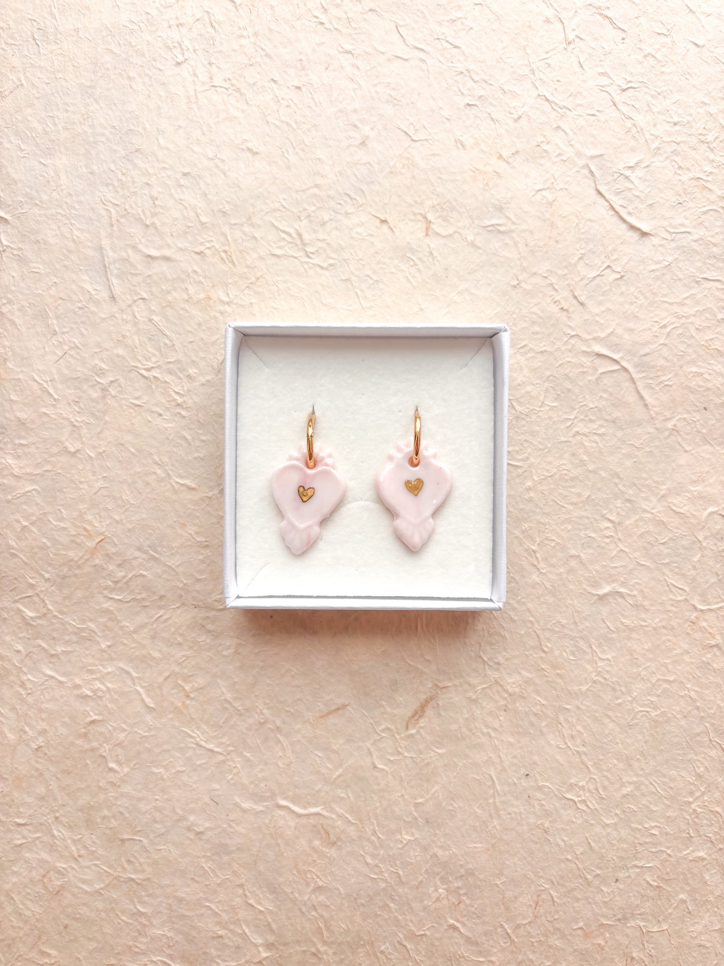 Boucles d’oreilles « Cœur » et or
