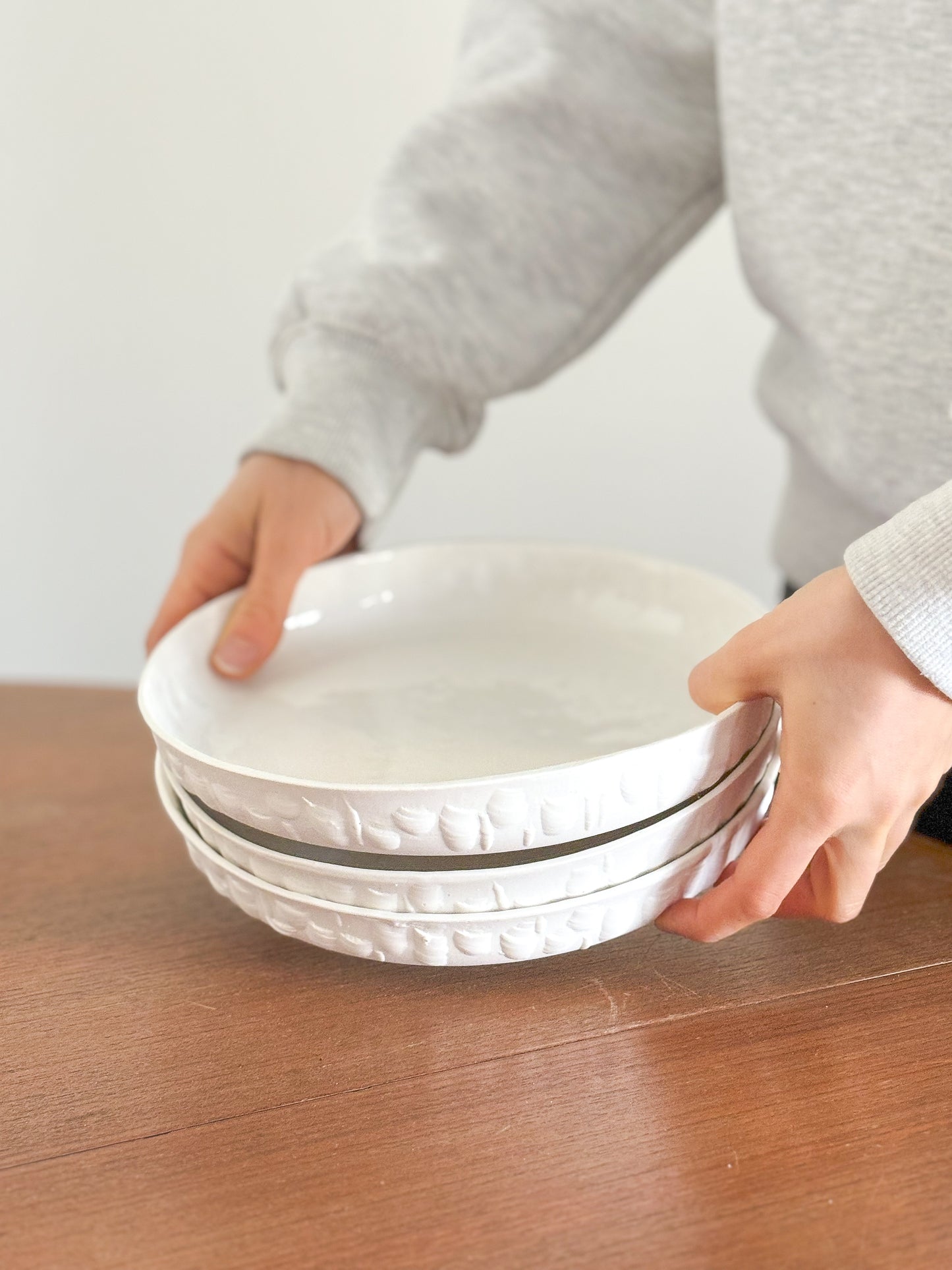 Grande assiette tactile en porcelaine - sur commande