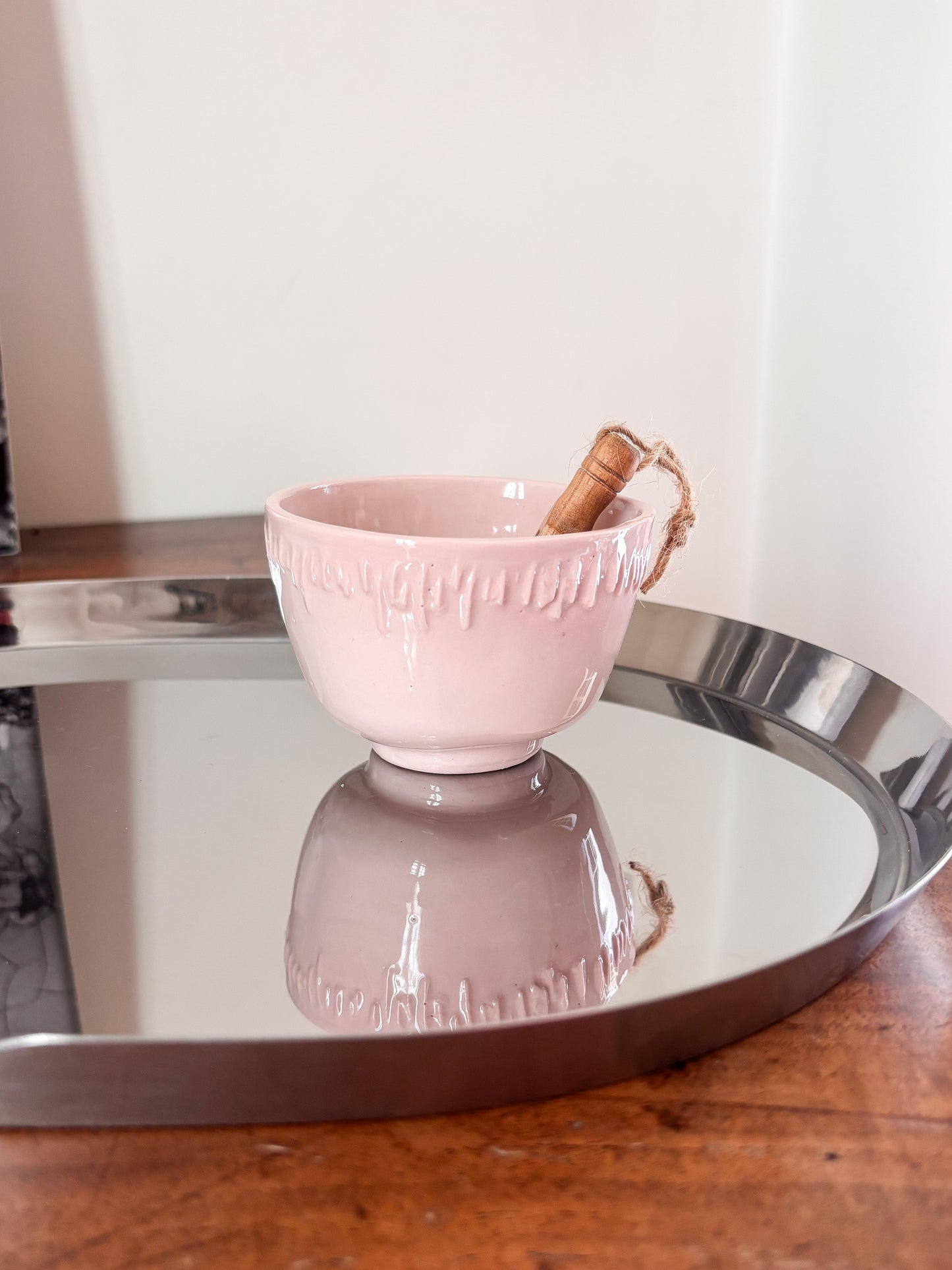 Pot à sel en porcelaine, rose poudré