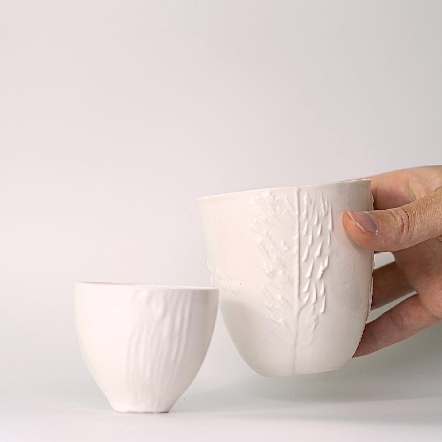 Tasse espresso texturée porcelaine