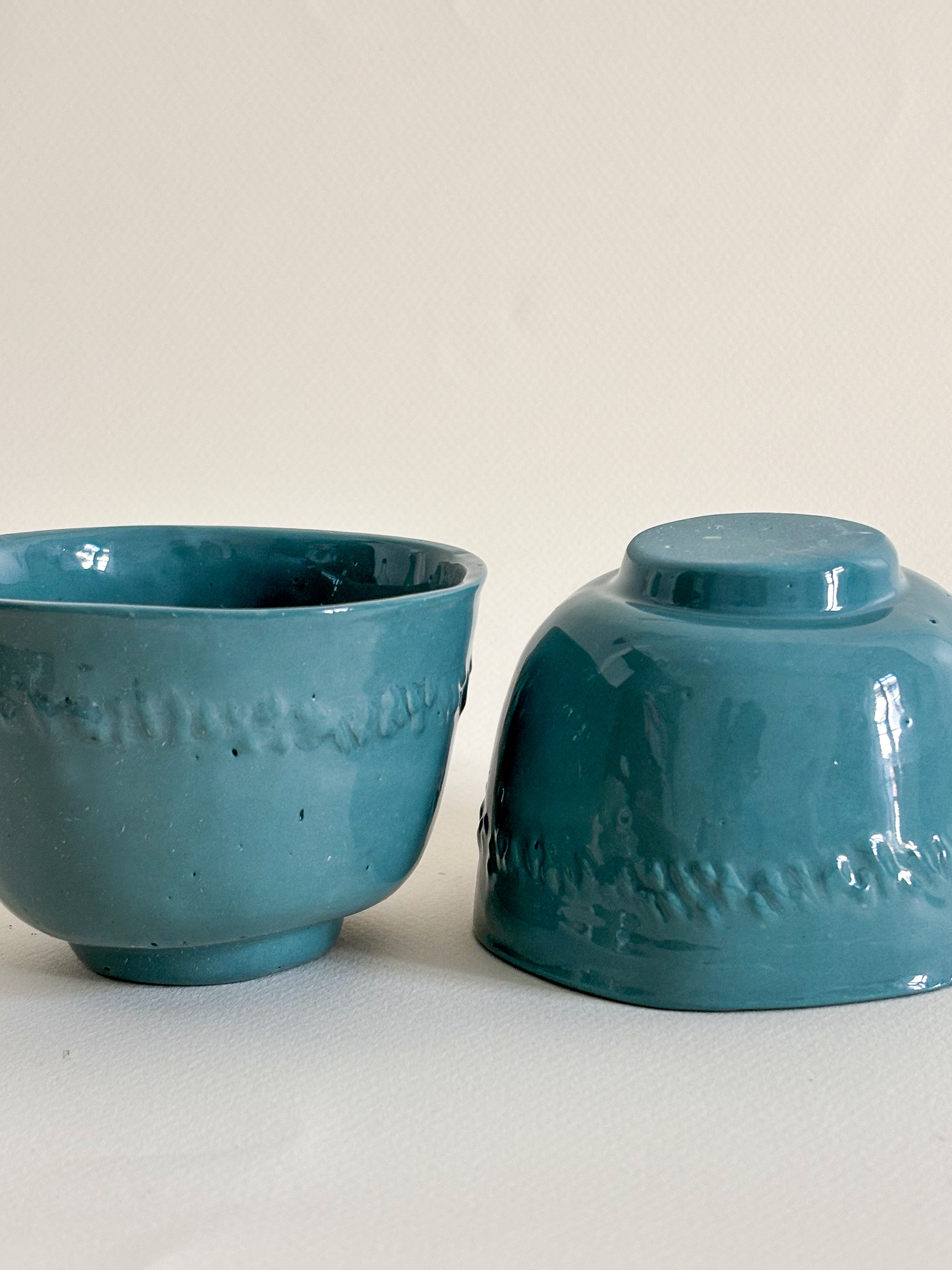 Tasse en porcelaine bleu canard (150ml)