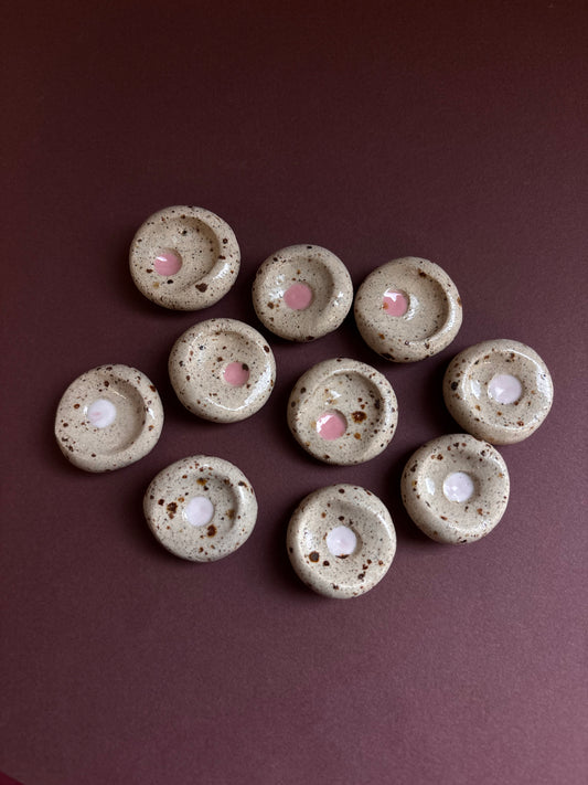 Worry Stone en Grès et Porcelaine rose