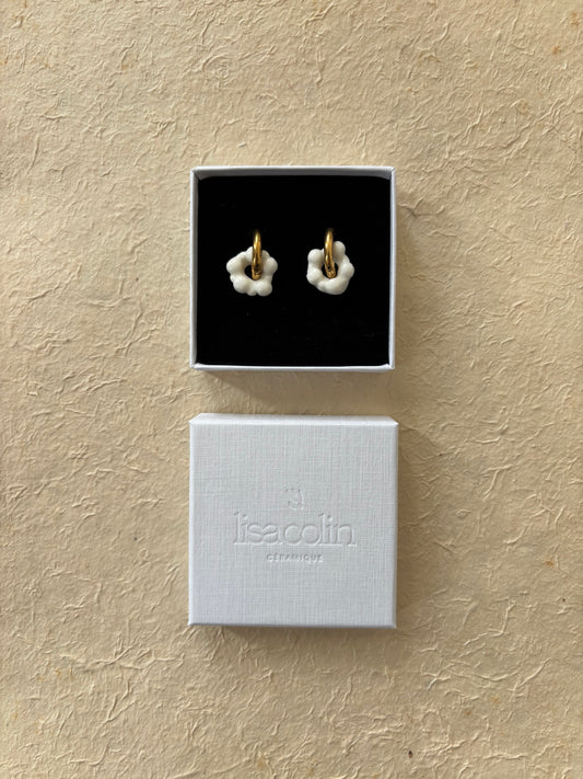 Boucles d’oreilles « Violette » blanche
