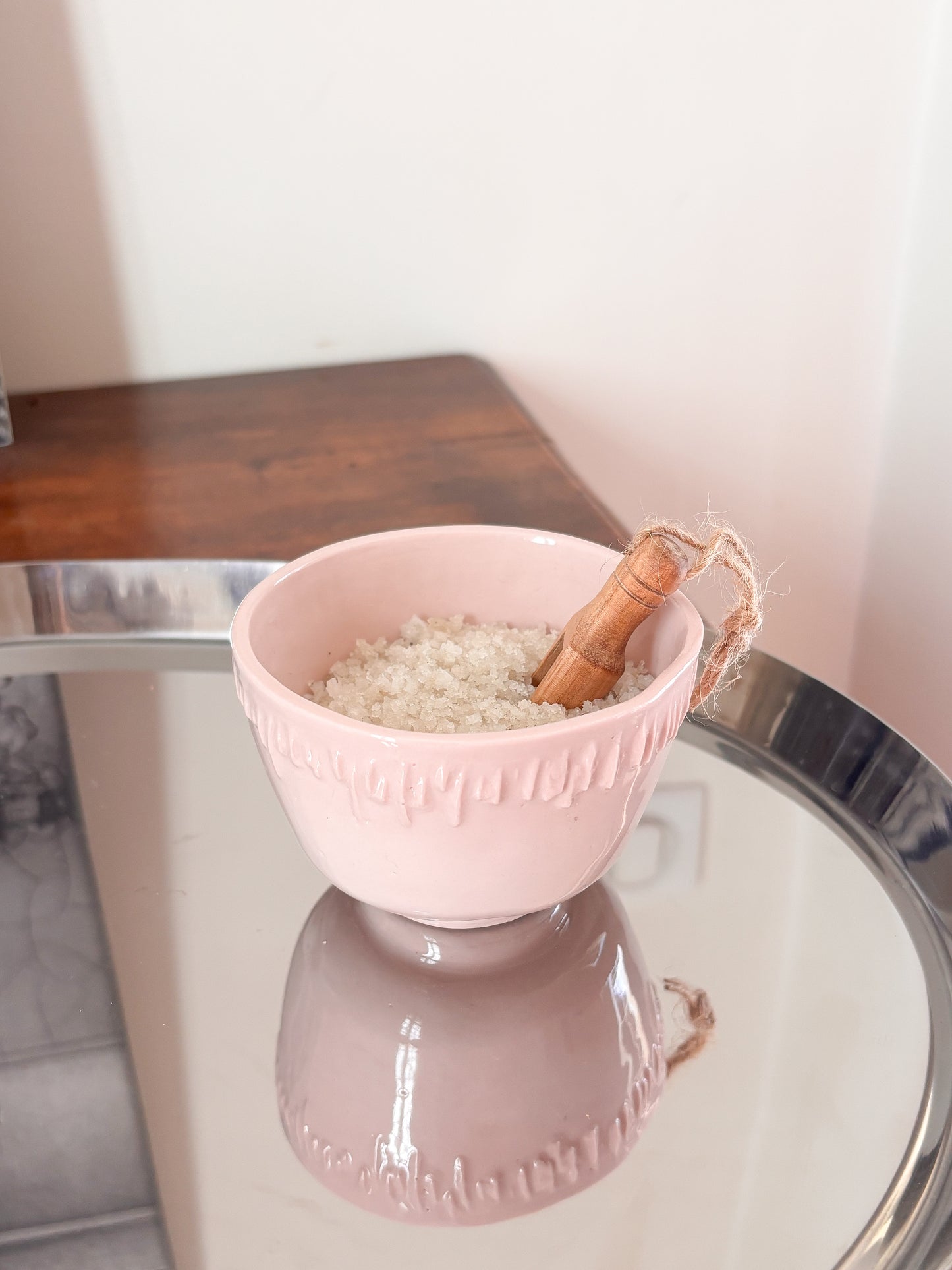 Pot à sel en porcelaine, rose poudré