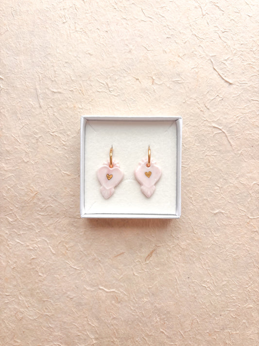 Boucles d’oreilles « Cœur » et or