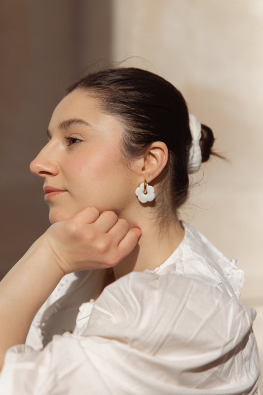 Boucles d’oreilles ronde multicolore Pensée