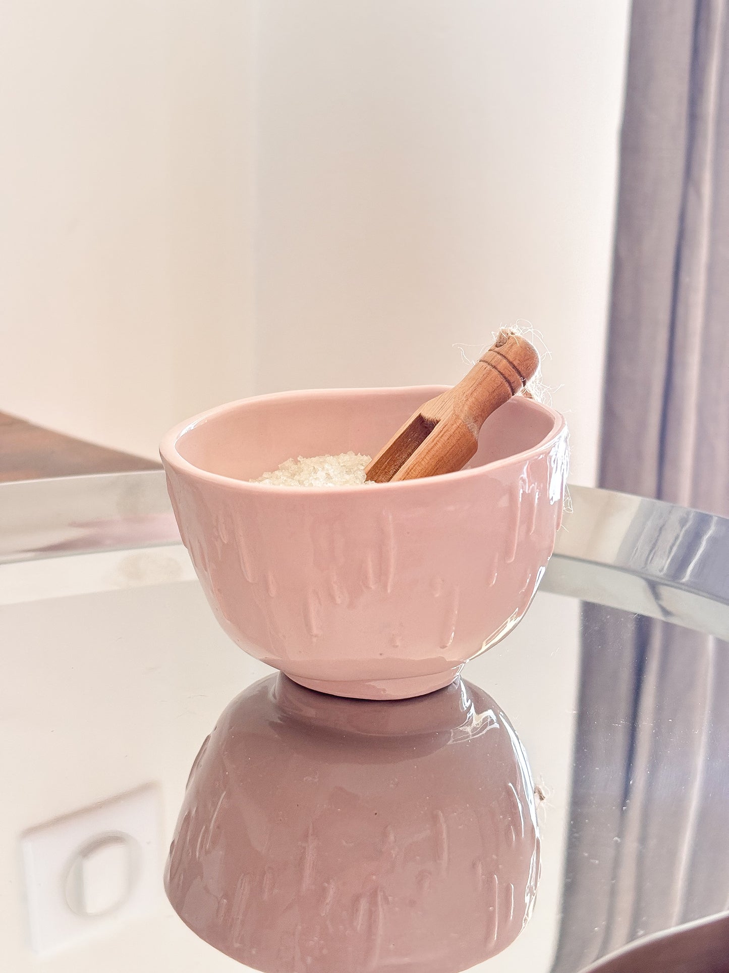 Pot à sel en porcelaine, rose poudré