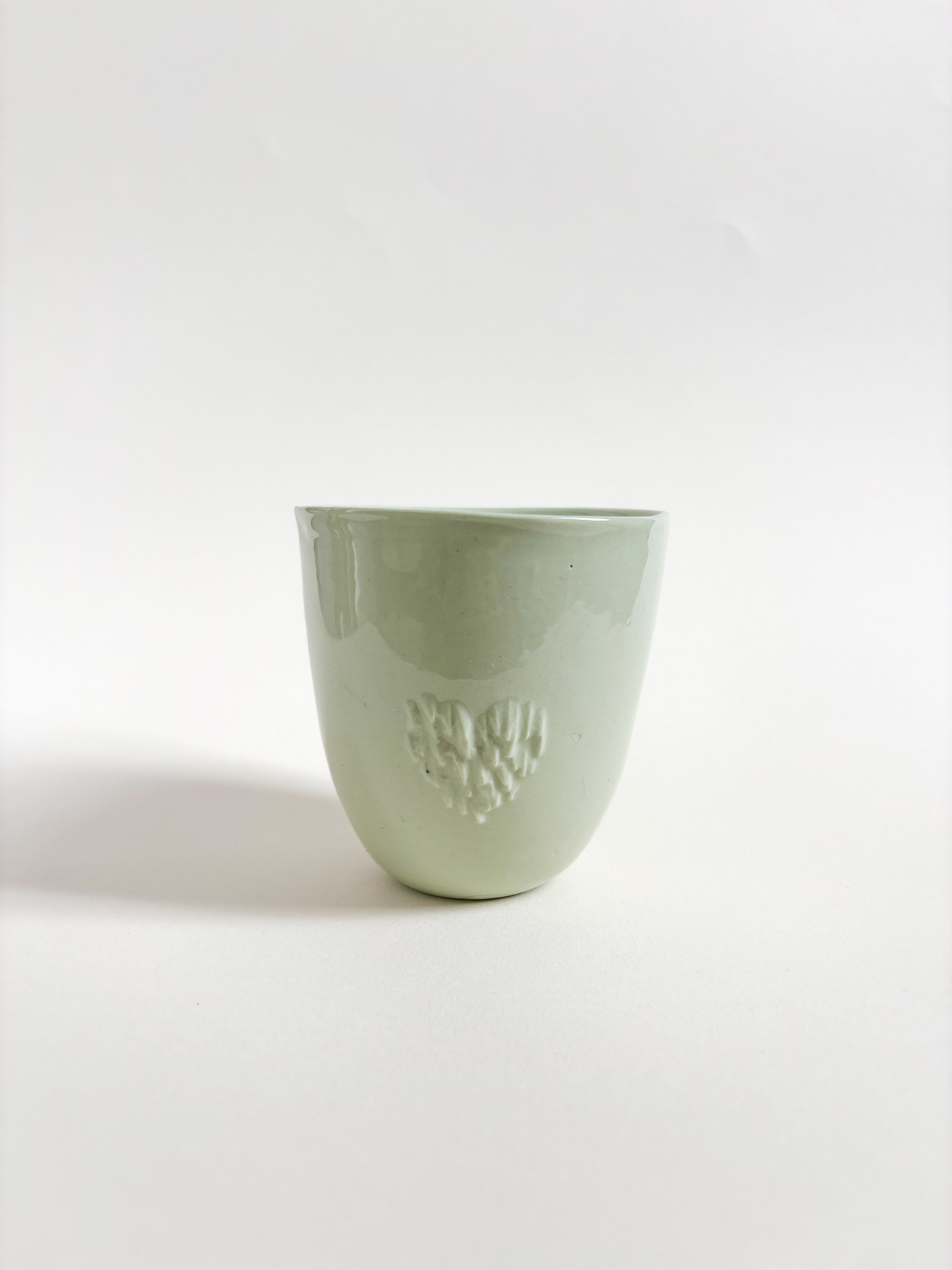 Tasse tactile cœur en porcelaine - Taille M (250ml)