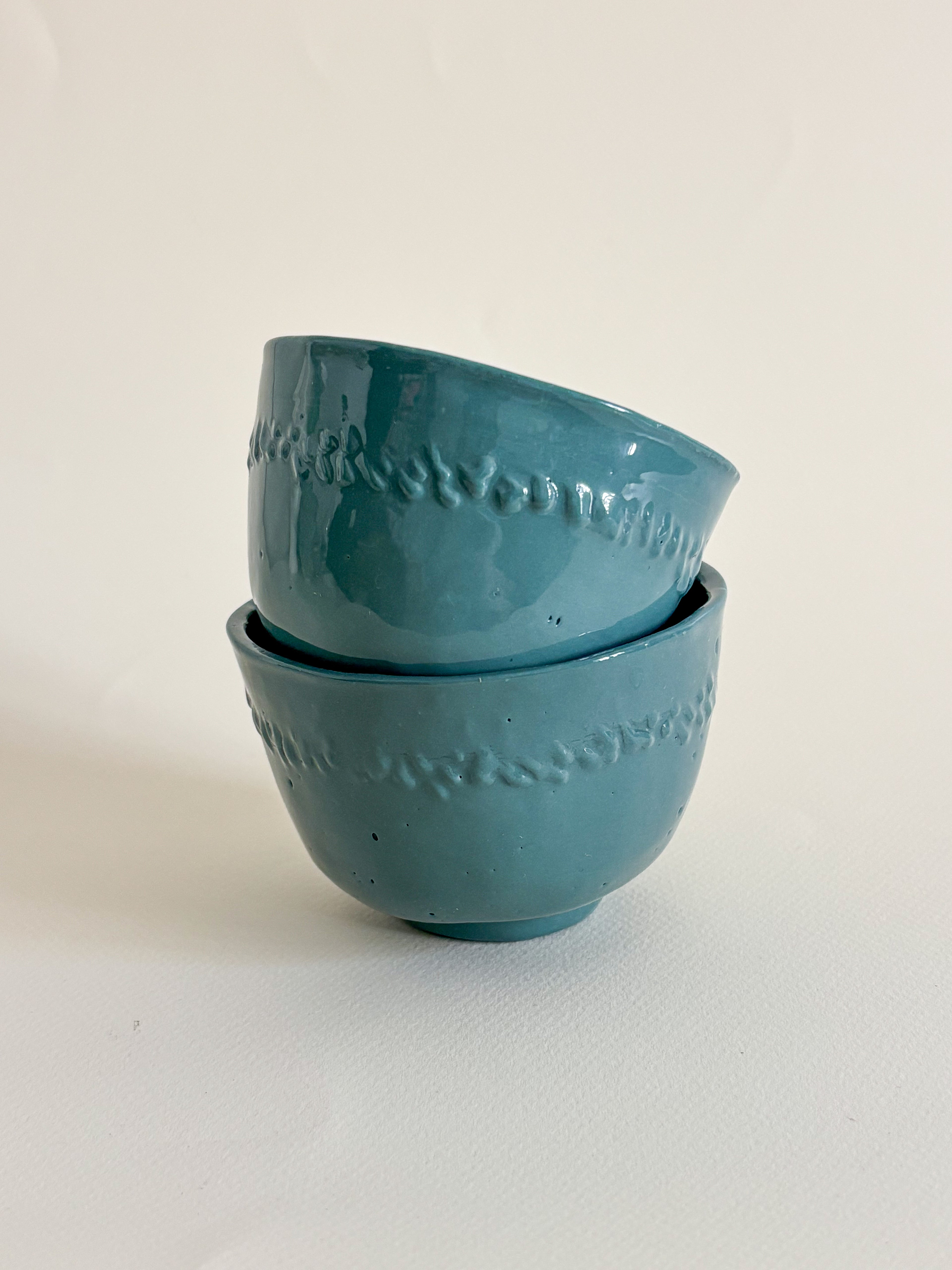 Tasse en porcelaine bleu canard (150ml)