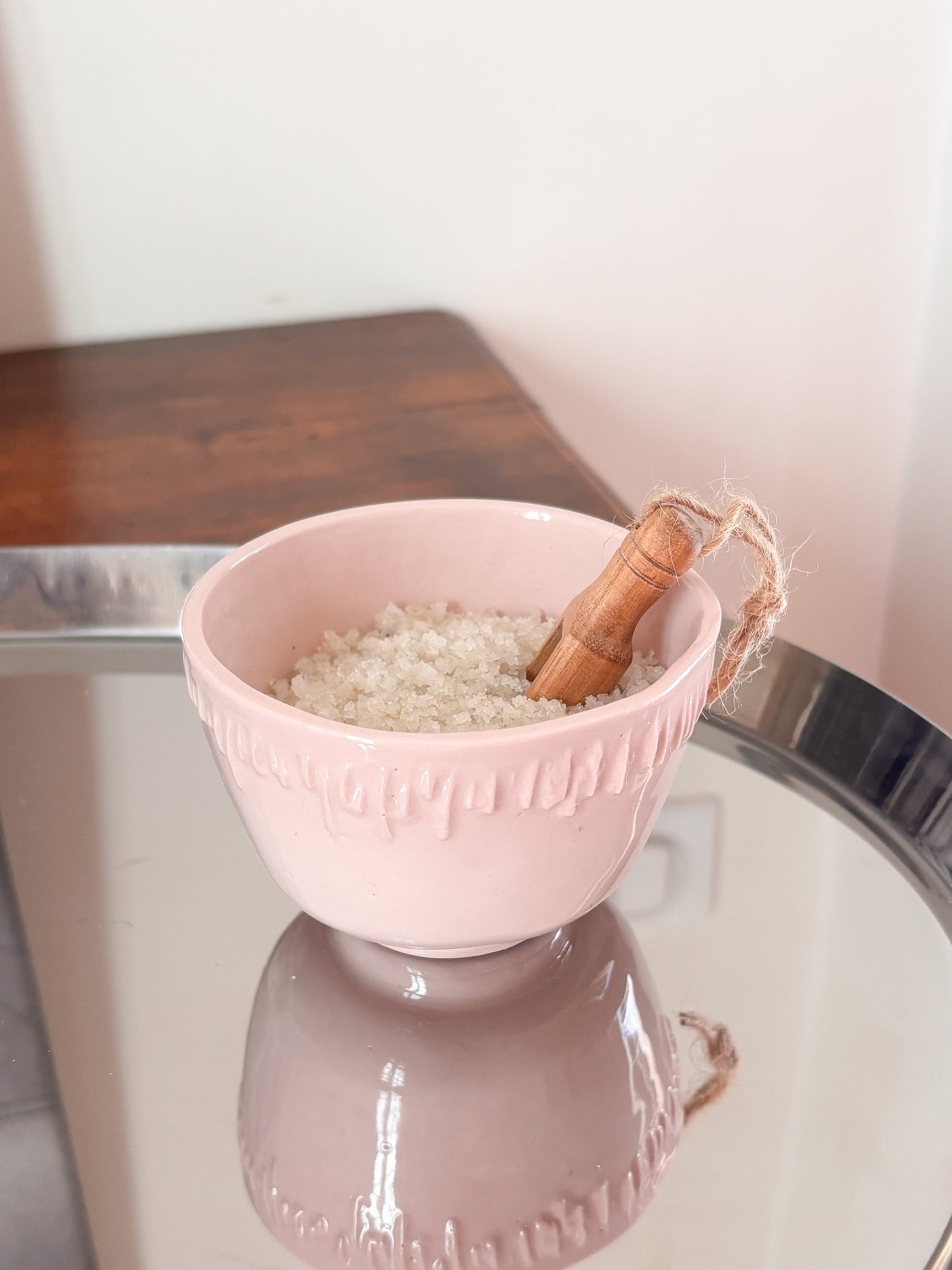 Pot à sel en porcelaine, rose poudré