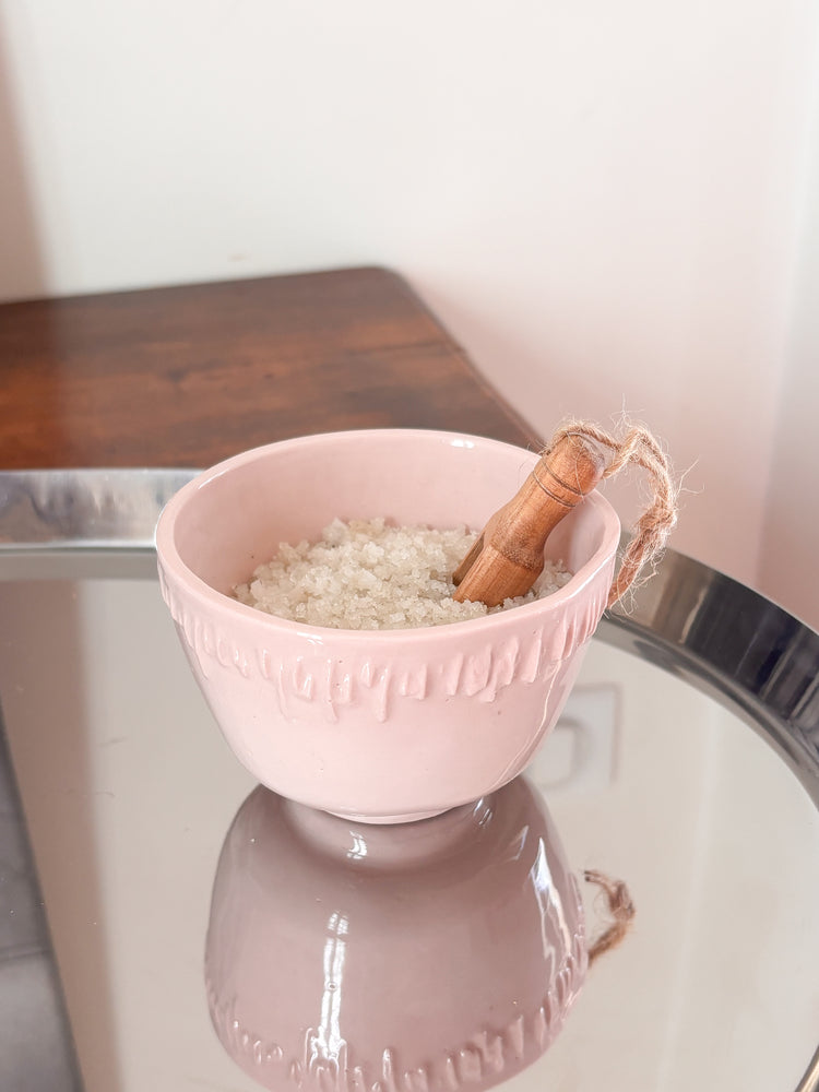 Pot à sel en porcelaine, rose poudré