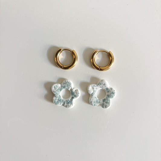 Boucles d’oreilles Emma - Terrazo Vert Anglais
