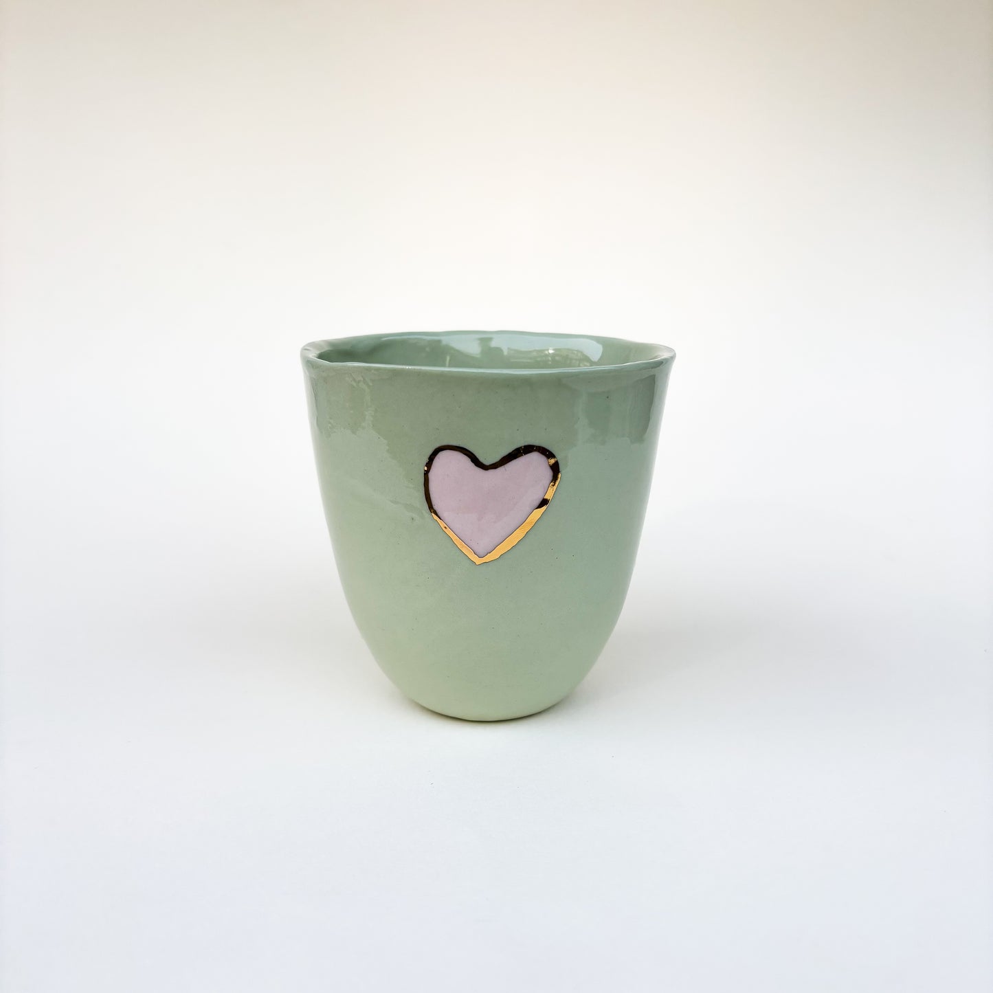 Tasses Coeur en porcelaine dorées a l’or fin 3 modèles uniques - Taille M (250ml)