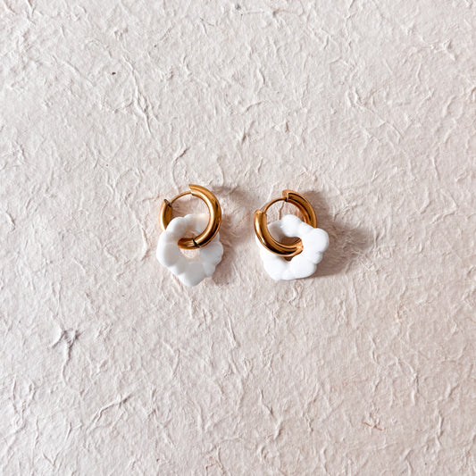 Boucles d’oreilles “Jasmine” – Porcelaine blanche