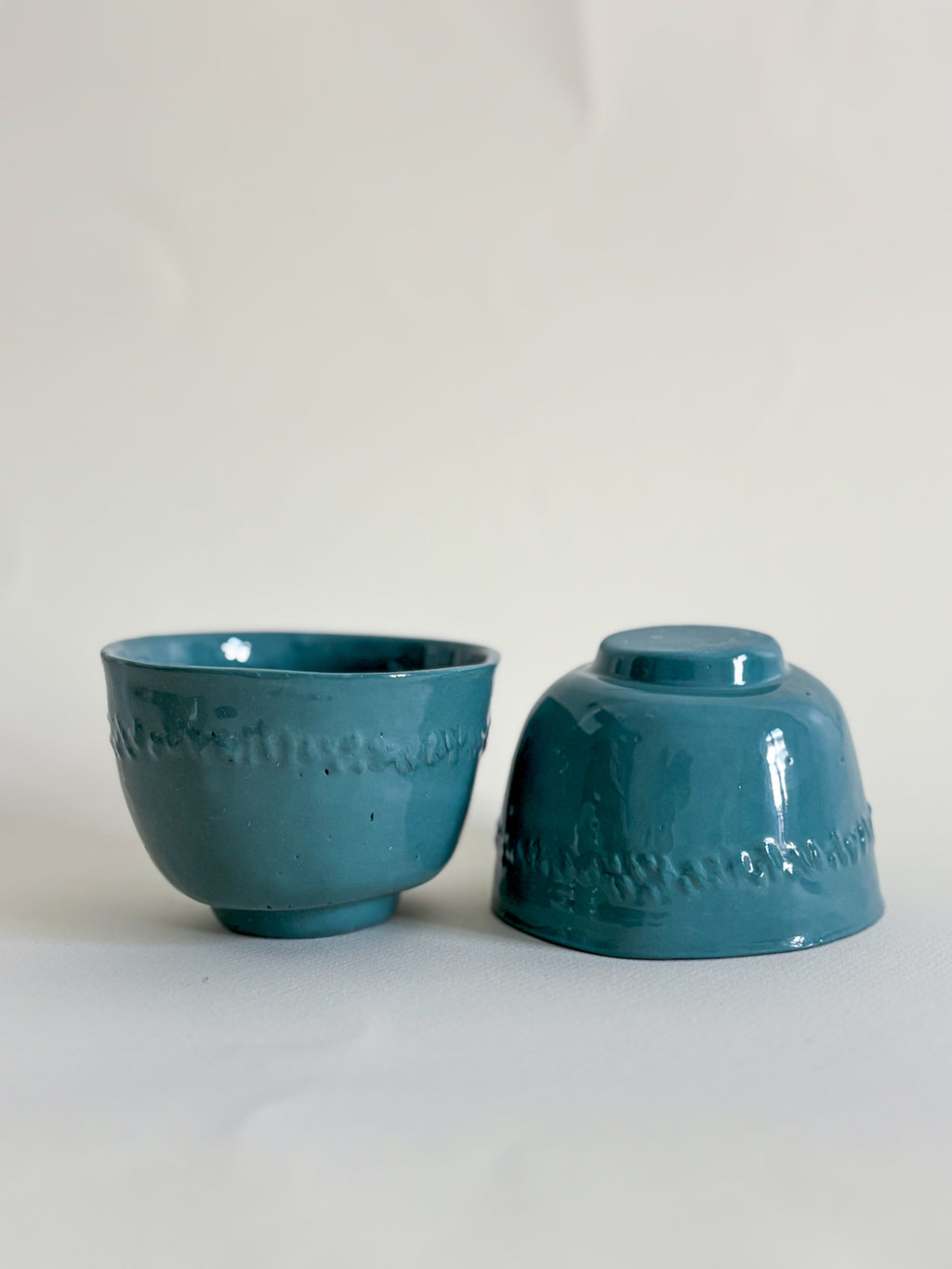 Tasse en porcelaine bleu canard (150ml)