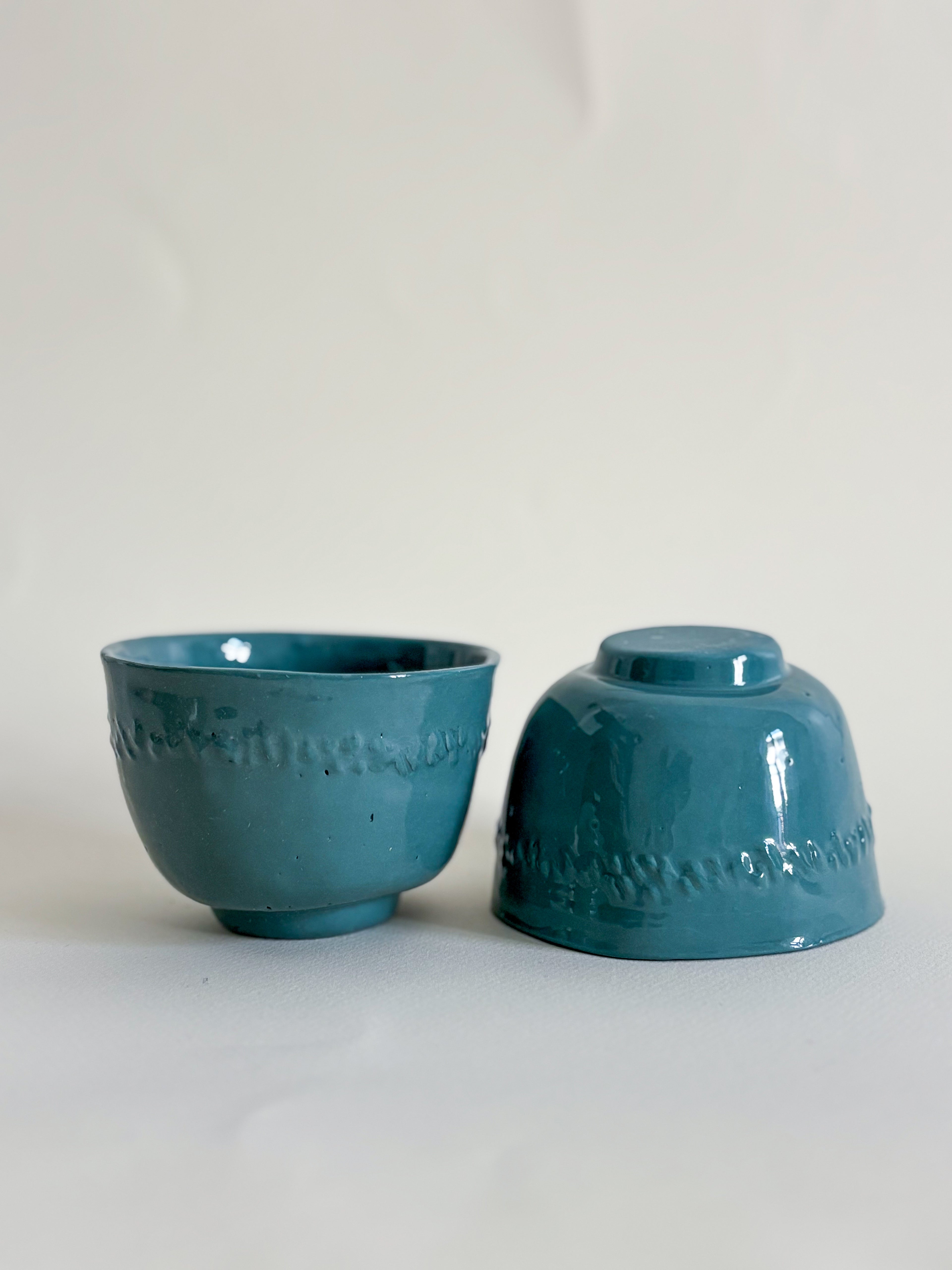 Tasse en porcelaine bleu canard (150ml)