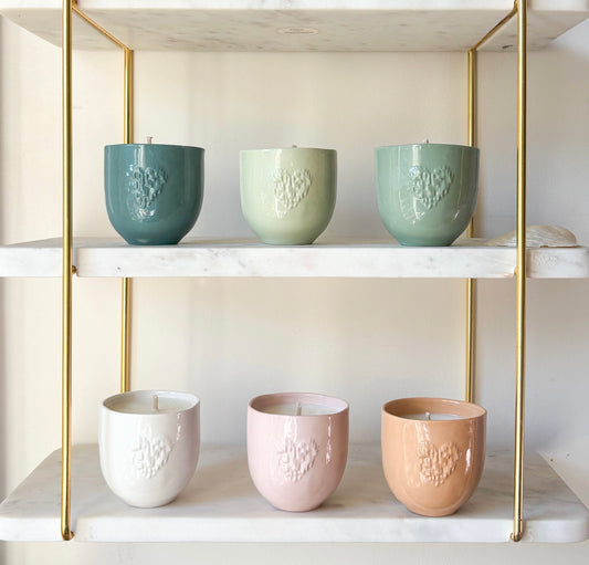 Bougie artisanale en porcelaine - Figue et Santal