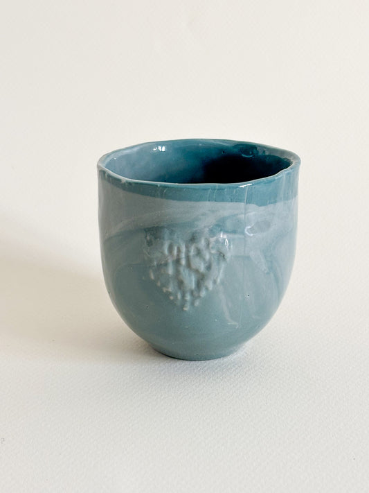 Tasse porcelaine rose et bleu (droite) 120ml
