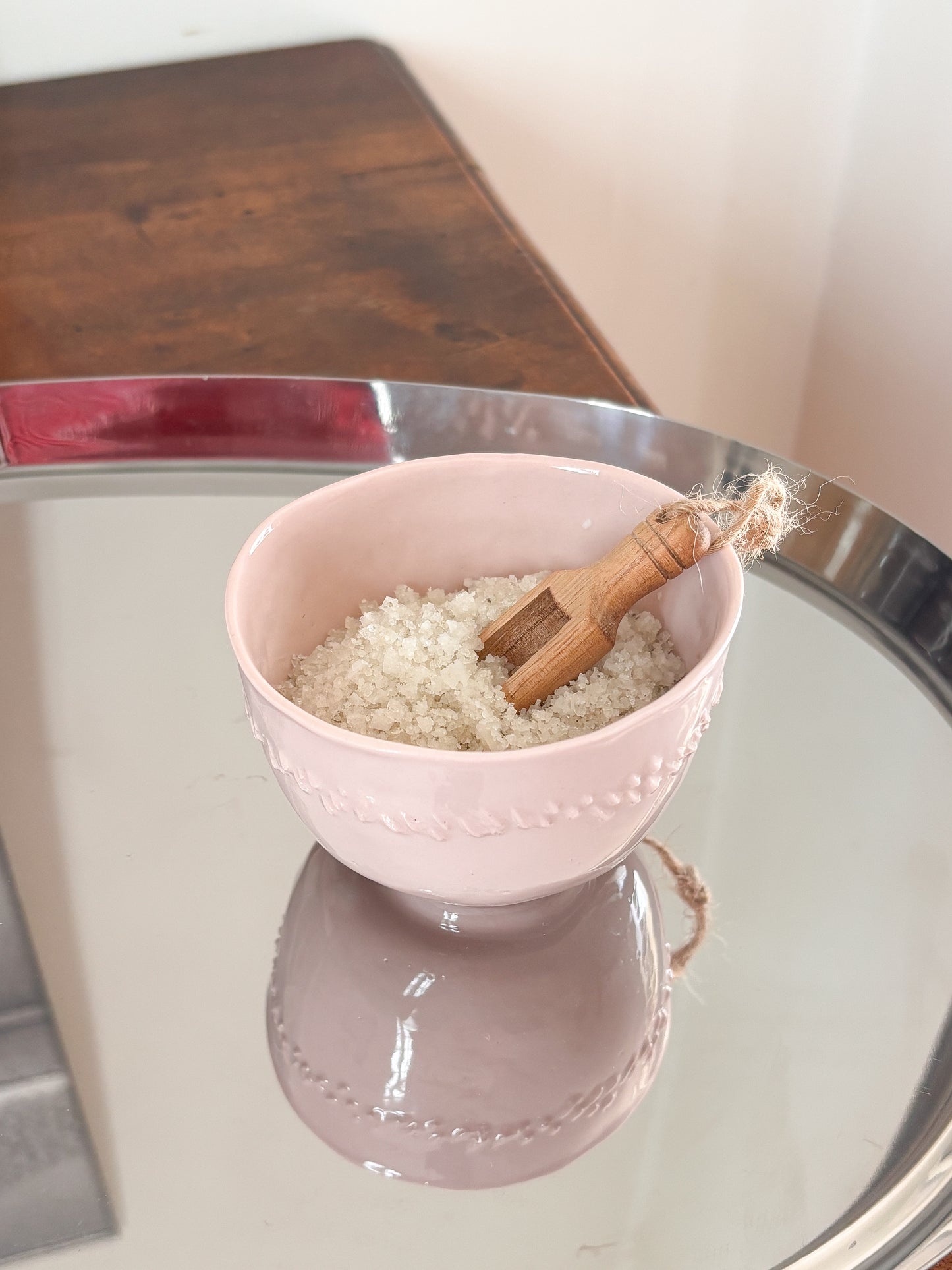 Pot à sel en porcelaine, rose poudré