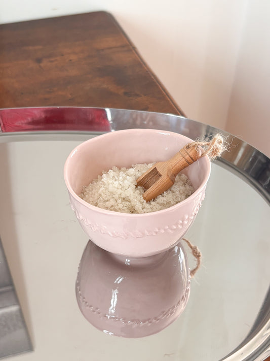 Pot à sel en porcelaine, rose poudré