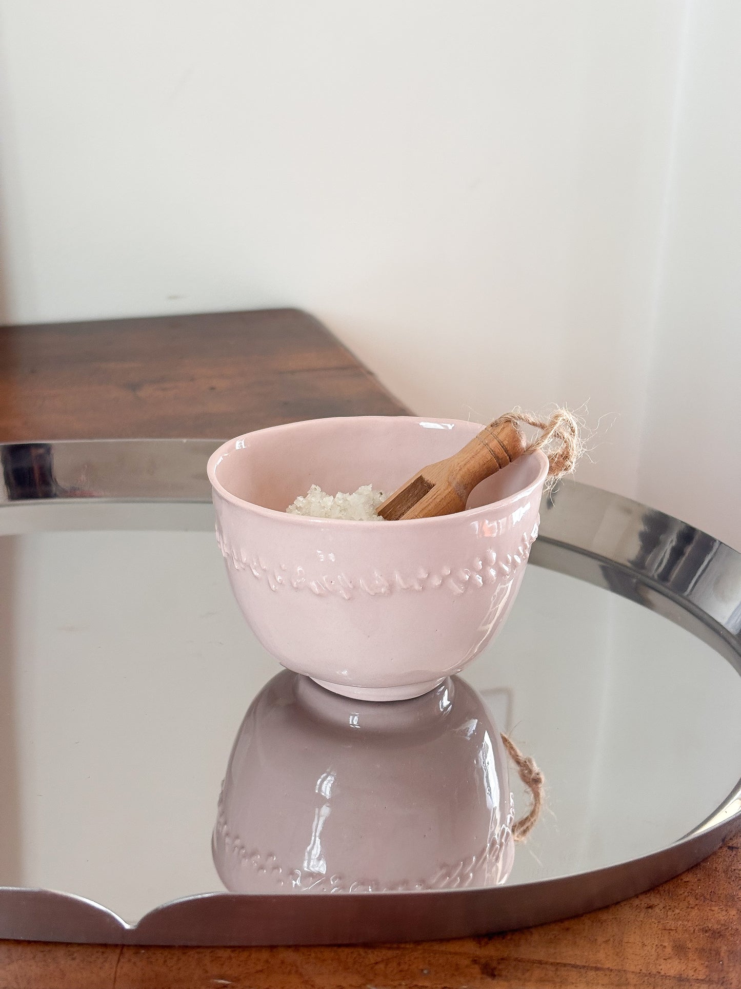 Pot à sel en porcelaine, rose poudré