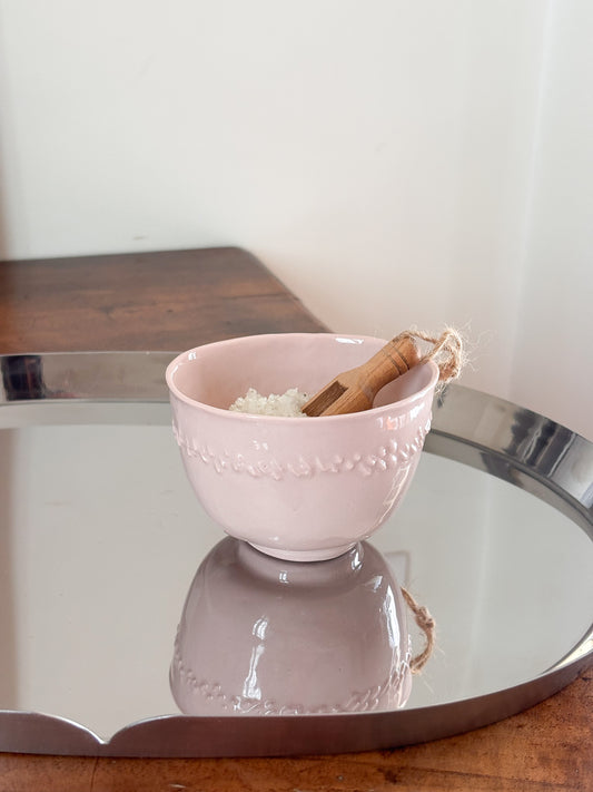 Pot à sel en porcelaine, rose poudré