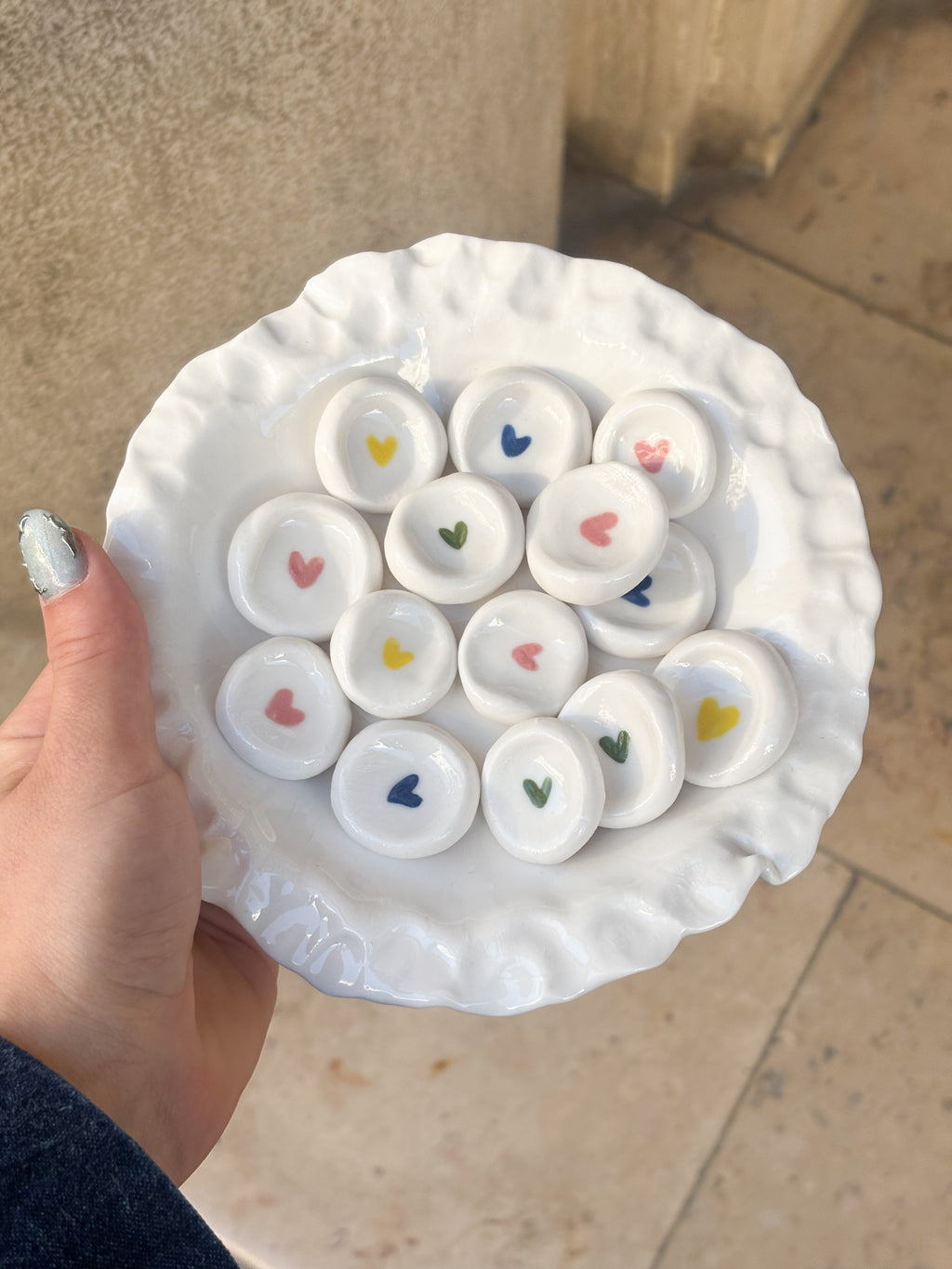 Worry Stone cœur en Porcelaine
