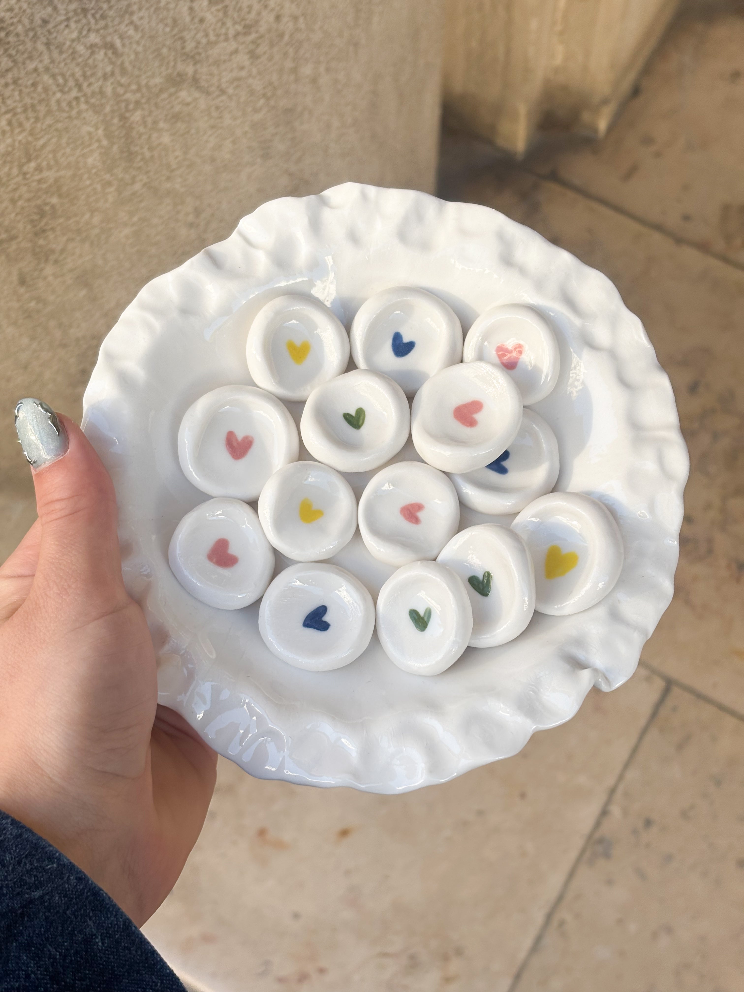 Worry Stone cœur en Porcelaine